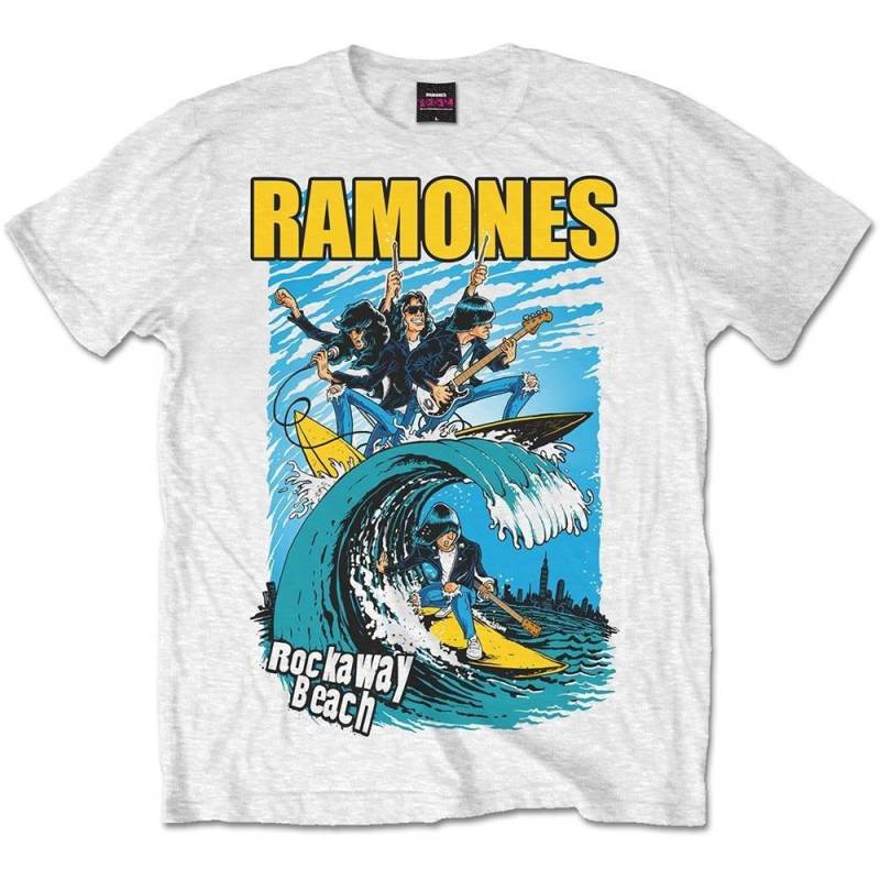 Ramones - Rockaway Beach TShirt, für Damen, Weiss, Größe XL von Ramones