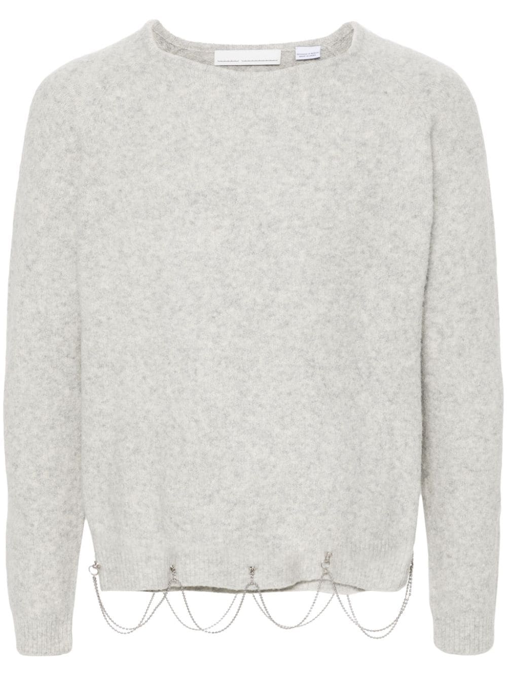 Random Identities crystal-embellished wool-blend jumper - Grey von Random Identities