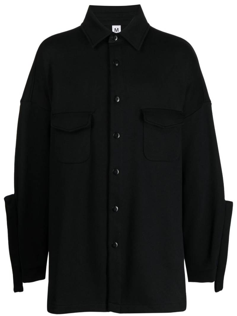 Random Identities cut out-sleeve cotton shirt - Black von Random Identities