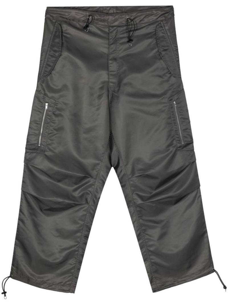 Random Identities gathered-detail drawstring trousers - Grey von Random Identities