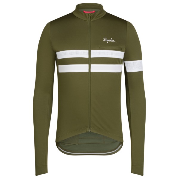 Rapha - Brevet Long Sleeve Jersey - Velotrikot Gr L;S;XXL oliv;schwarz von Rapha