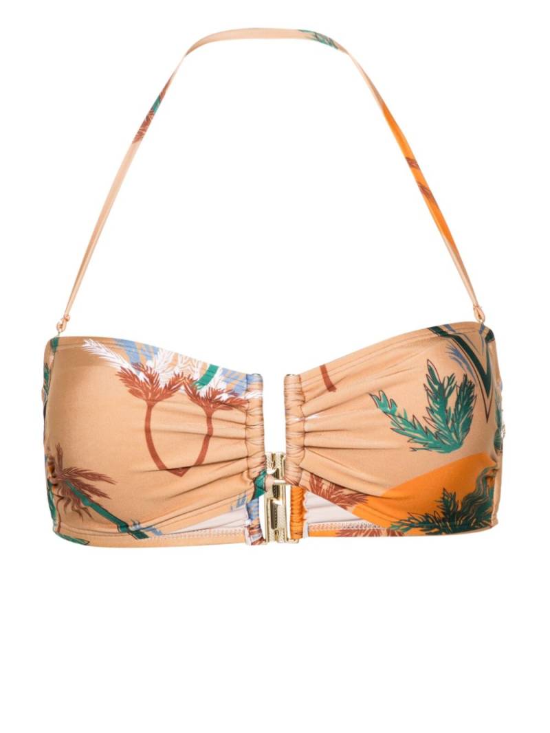 Raquel Diniz palm tree-print bikini top - Neutrals von Raquel Diniz