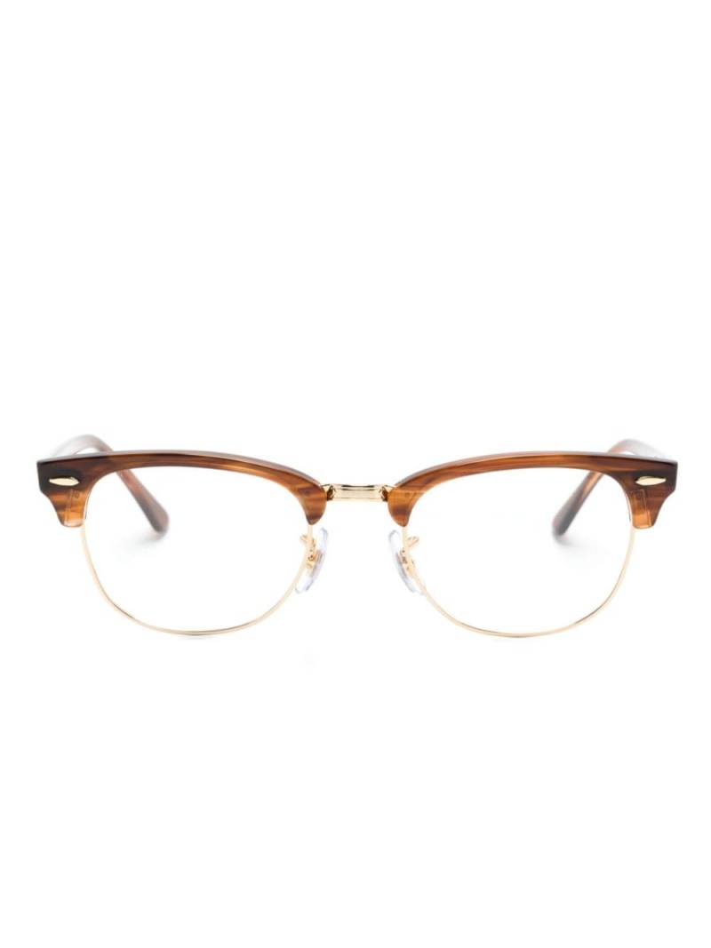 Ray-Ban Clubmaster square-frame glasses - Brown von Ray-Ban