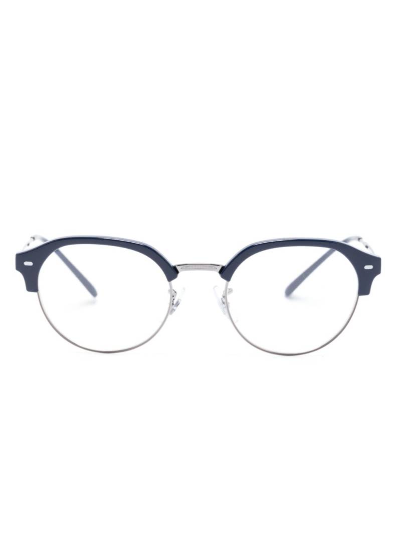 Ray-Ban engraved-arms half-rim glasses - Blue von Ray-Ban