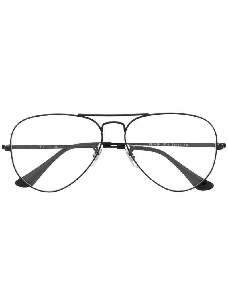 Ray-Ban oversized round frame glasses - Black von Ray-Ban