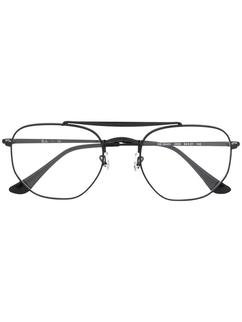 Ray-Ban top bar round glasses - Black von Ray-Ban