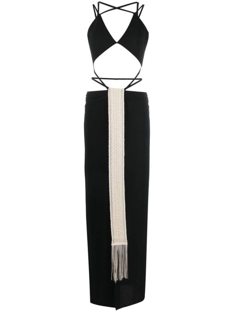 Rayane Bacha Stone cut-out maxi dress - Black von Rayane Bacha