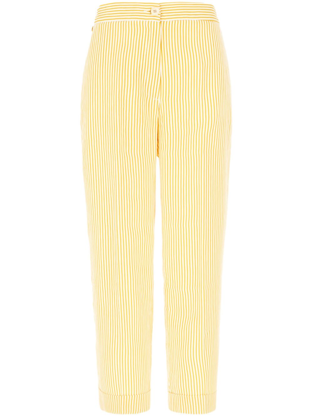 Re-Hash printed linen blend pants - Yellow von Re-Hash