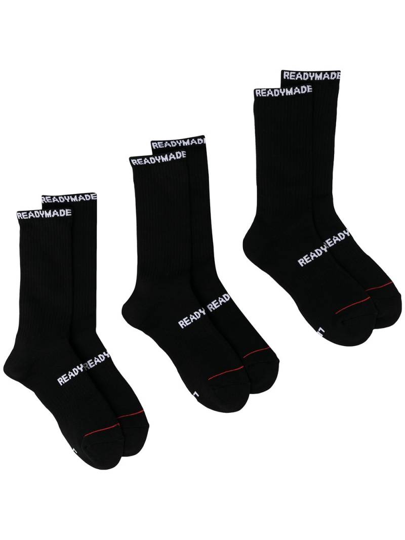 Readymade pack-of-three logo socks - Black von Readymade