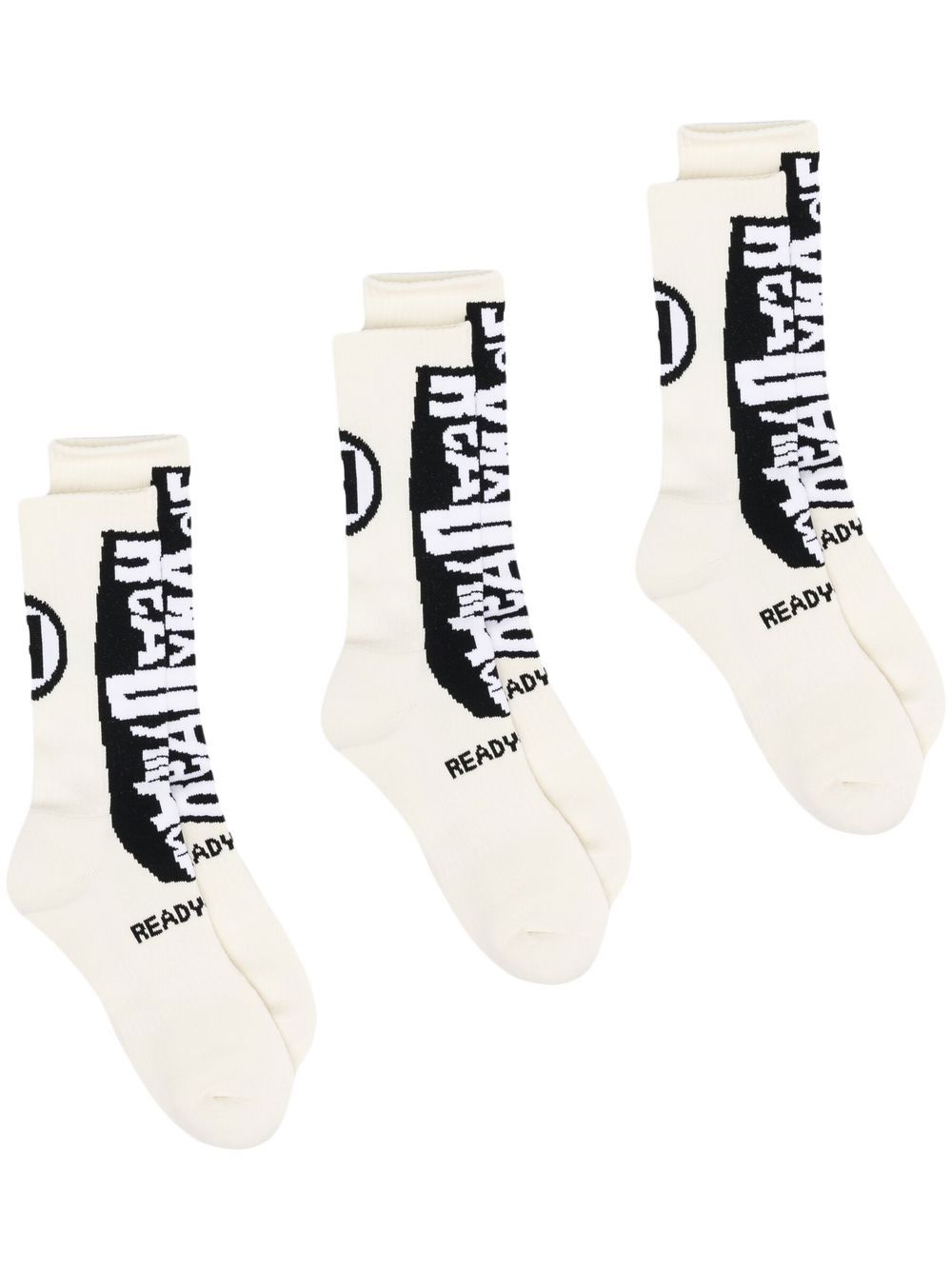 Readymade three-pack Crew socks - White von Readymade