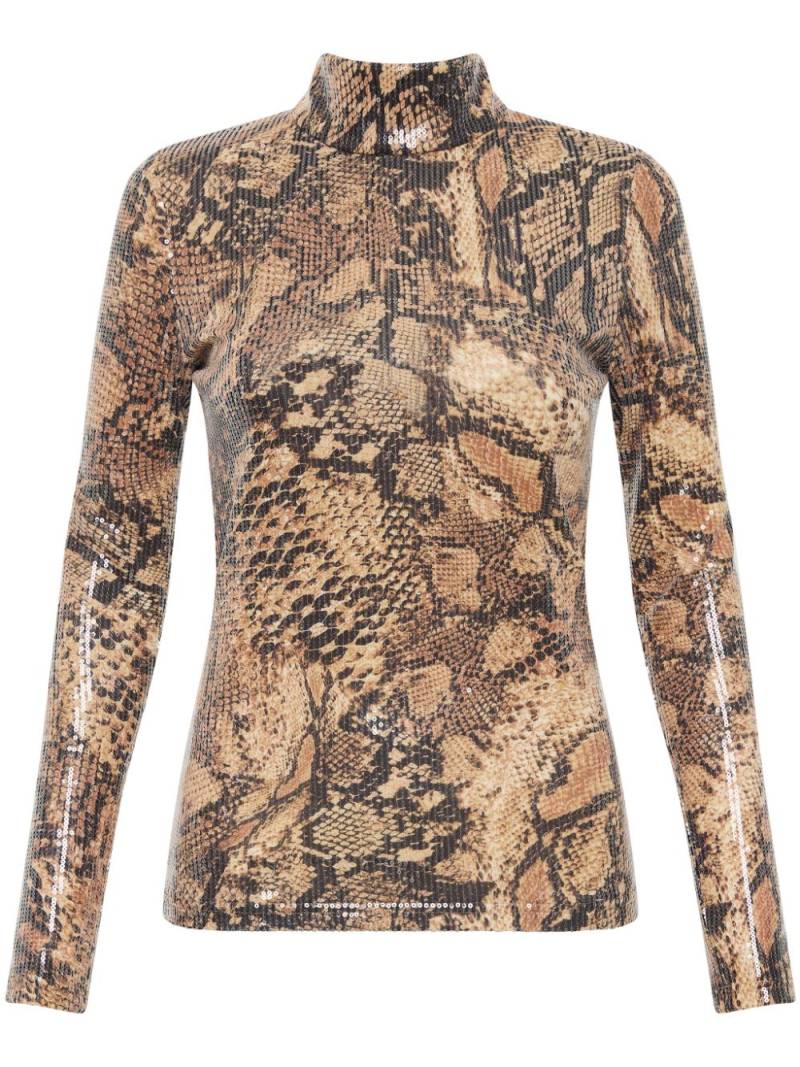 Rebecca Vallance Bellis snake print sequin top - Neutrals von Rebecca Vallance