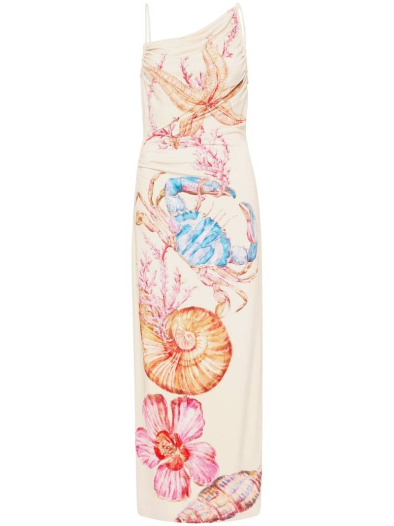 Rebecca Vallance By The Bay graphic-print midi dress - Neutrals von Rebecca Vallance