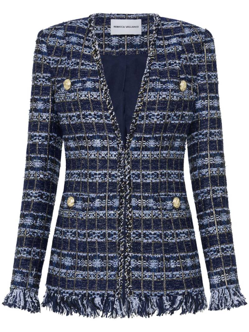 Rebecca Vallance Caroline checked V-neck jacket - Blue von Rebecca Vallance