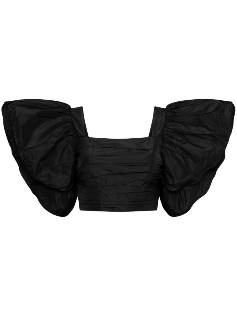 Rebecca Vallance Chiara ruffled crop top - Black von Rebecca Vallance