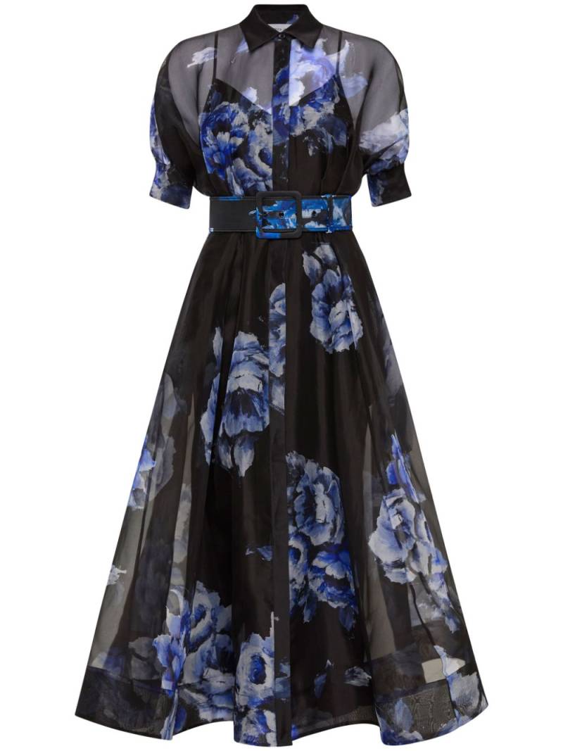 Rebecca Vallance Florentine floral-print silk-chiffon dress - Blue von Rebecca Vallance