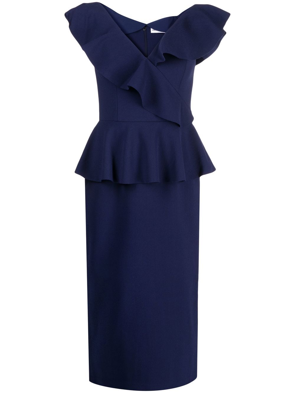 Rebecca Vallance Grace ruffle-trim midi dress - Blue von Rebecca Vallance