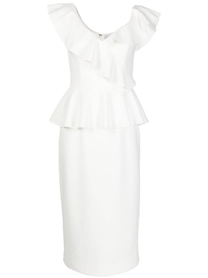 Rebecca Vallance Grace ruffle-trim midi dress - White von Rebecca Vallance