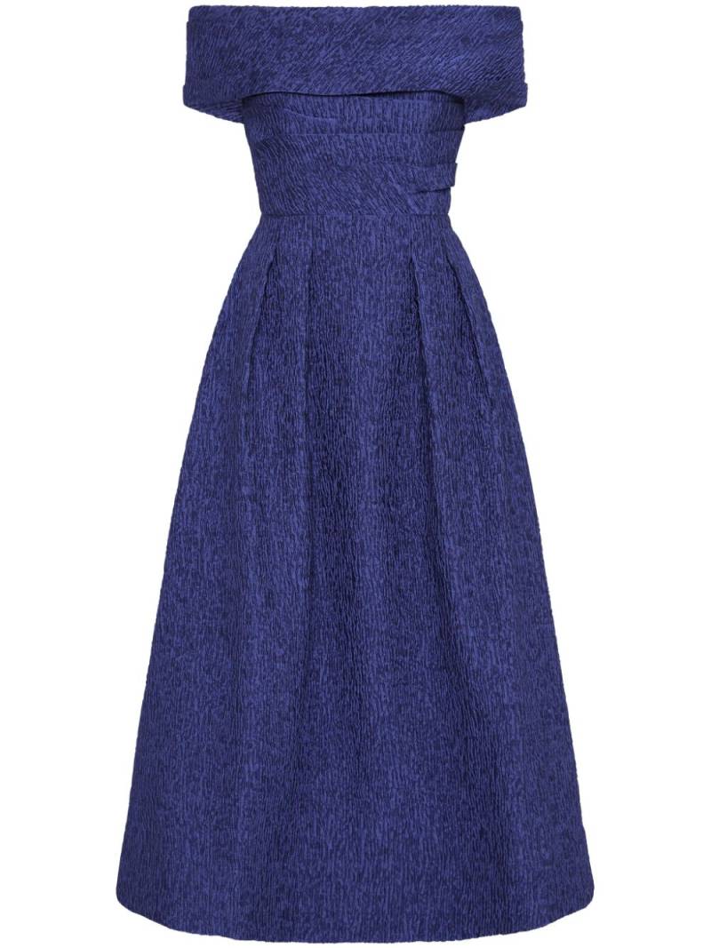 Rebecca Vallance Helene textured off-shoulder midi dress - Blue von Rebecca Vallance