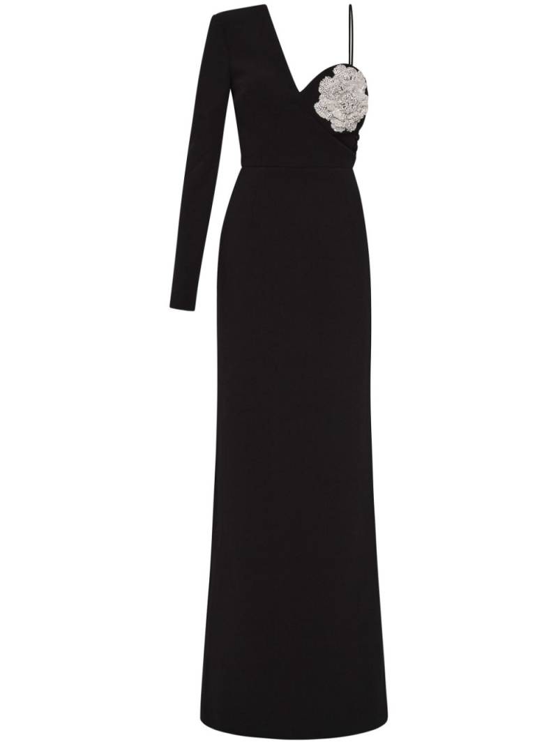 Rebecca Vallance Sachiel floral-appliqué gown - Black von Rebecca Vallance