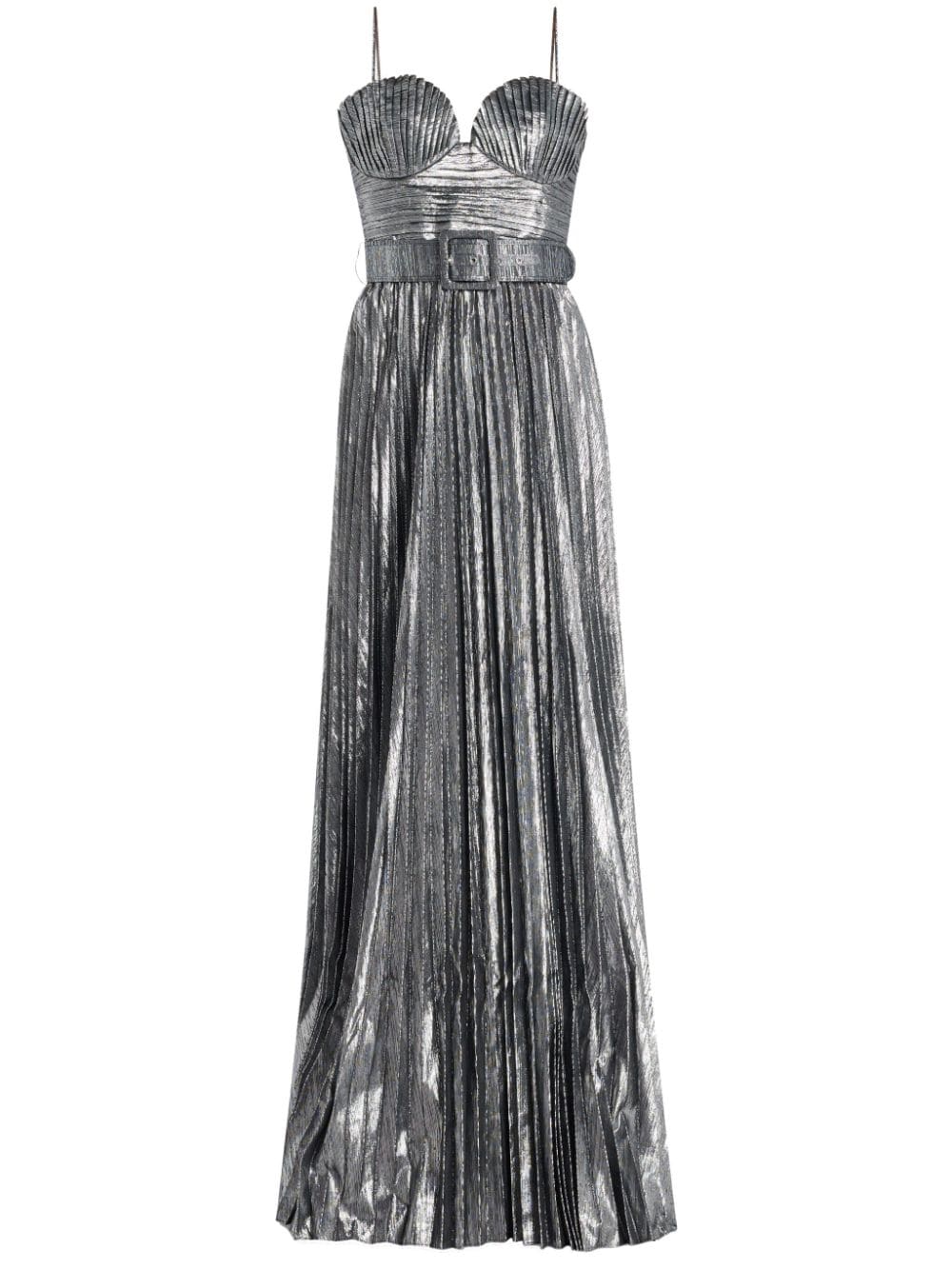 Rebecca Vallance belted metallic gown - Silver von Rebecca Vallance