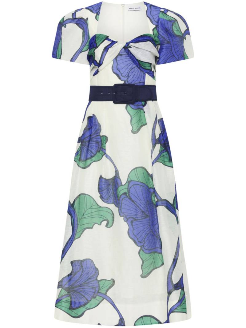 Rebecca Vallance floral-print belted midi dress - Neutrals von Rebecca Vallance