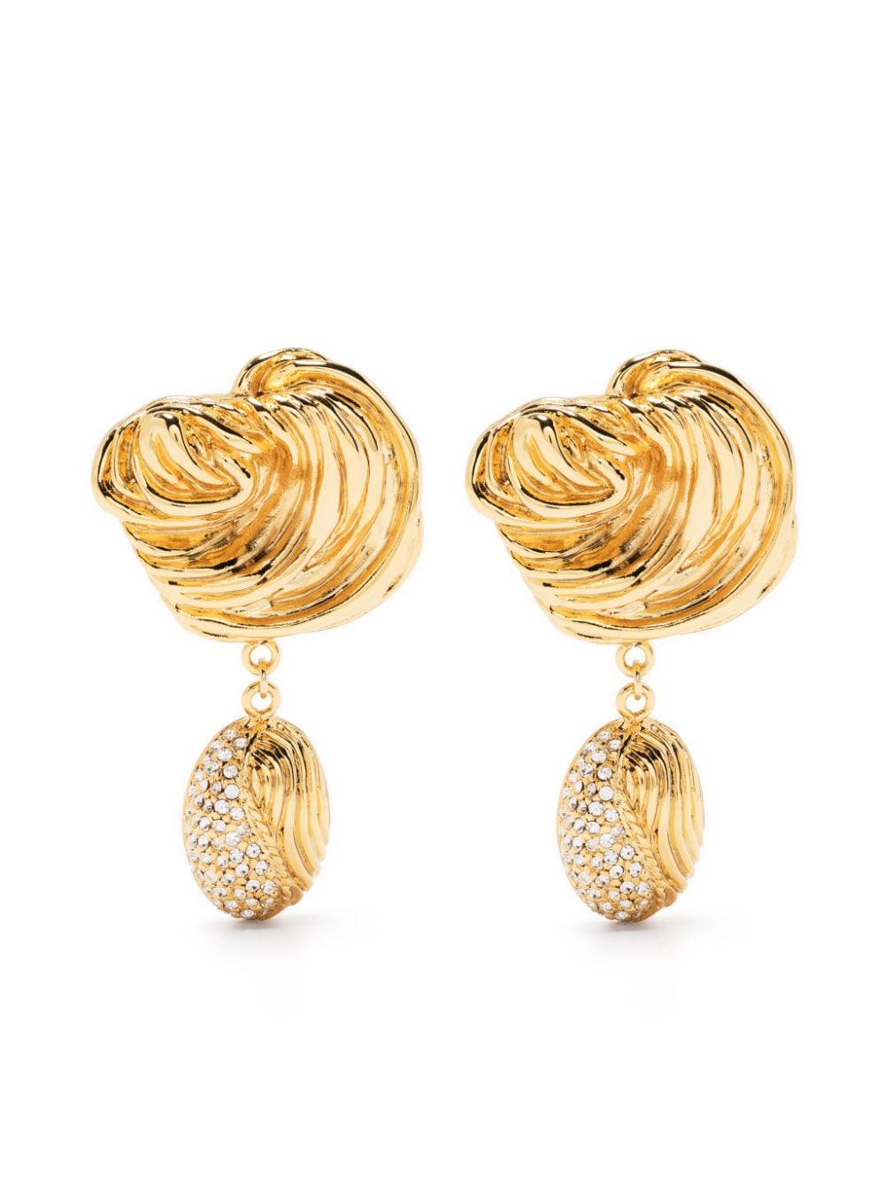 Recto crystal-embellished drop earrings - Gold von Recto