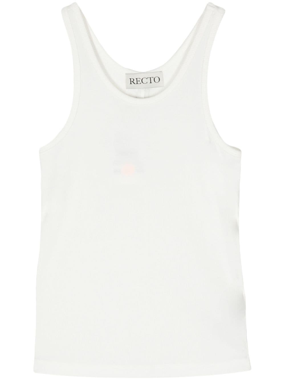 Recto logo-appliqué soft-jersey tank top - White von Recto