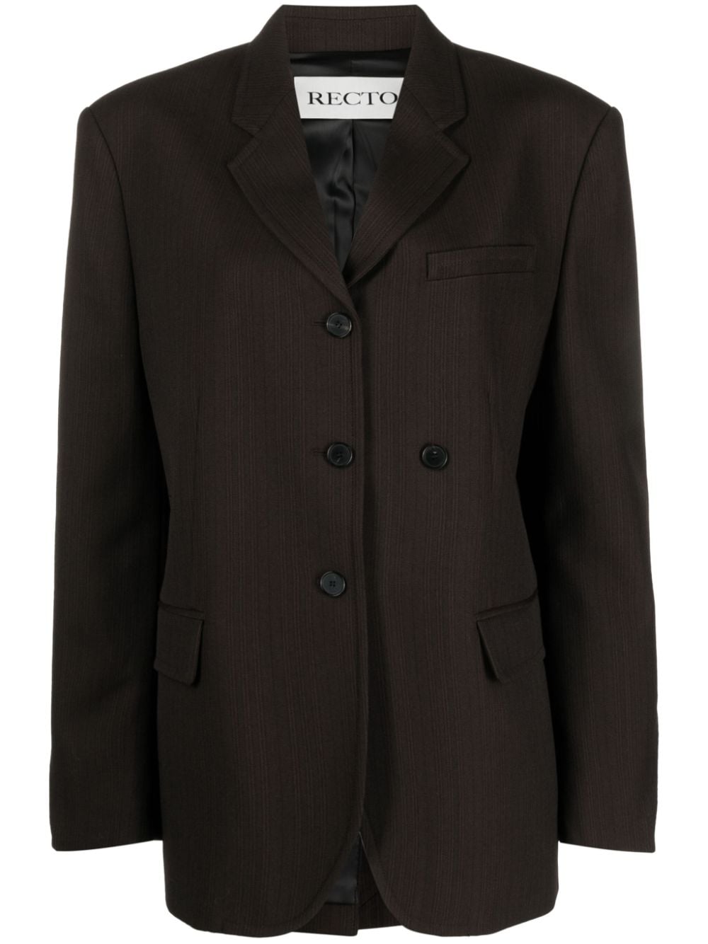 Recto pinstripe-pattern single-breasted blazer - Brown von Recto