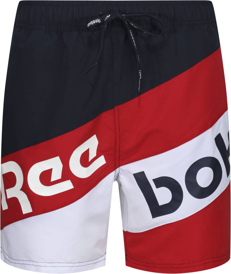 Reebok Badeshorts »Ryan«, asymmetrisch gestreift, geteilter Logoschriftzug von Reebok