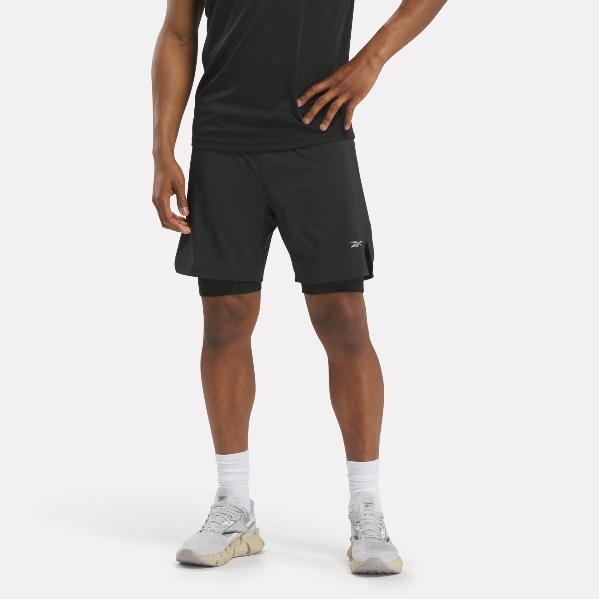 Reebok Shorts »RUNNING 2-1 SHORT/BLACK/SOLAR LIME«, (1 tlg.) von Reebok