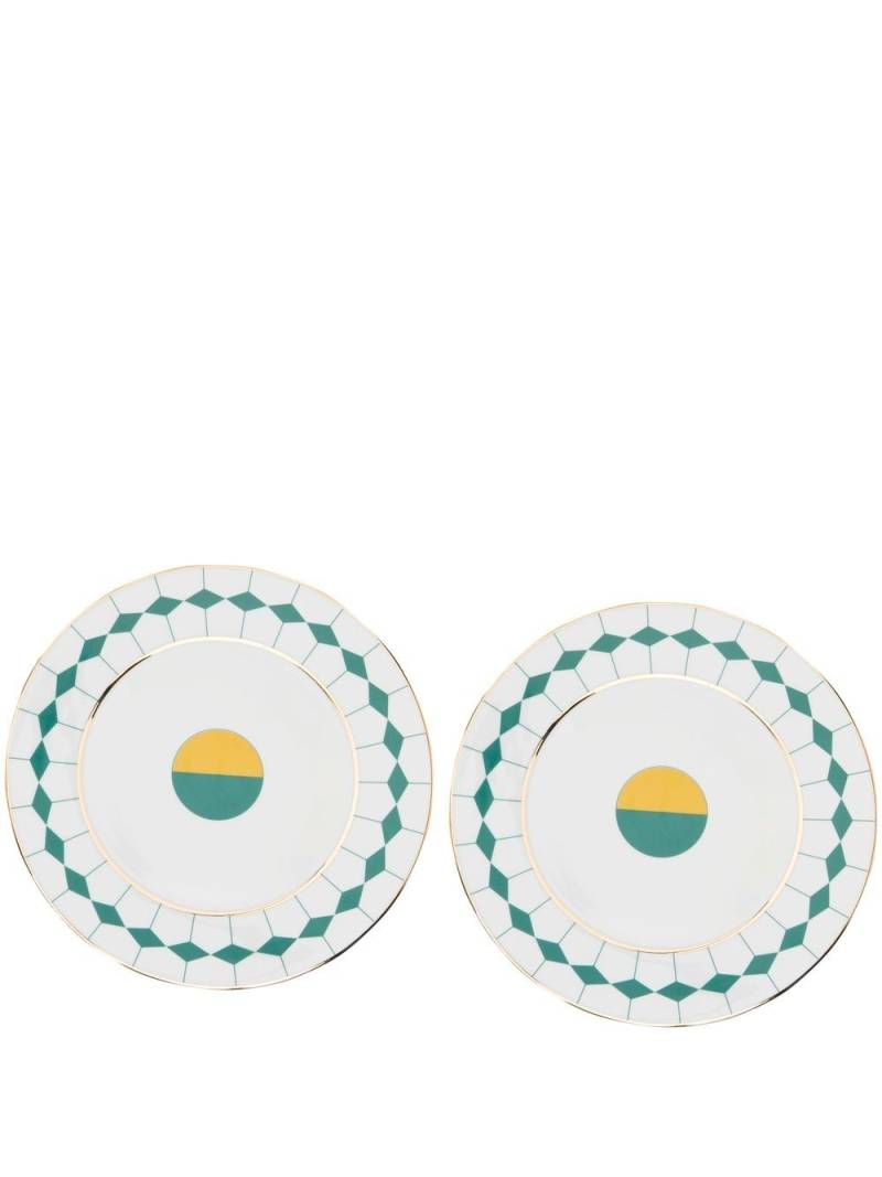 Reflections Copenhagen Ponta set of 2 dessert plates (23cm) - Green von Reflections Copenhagen