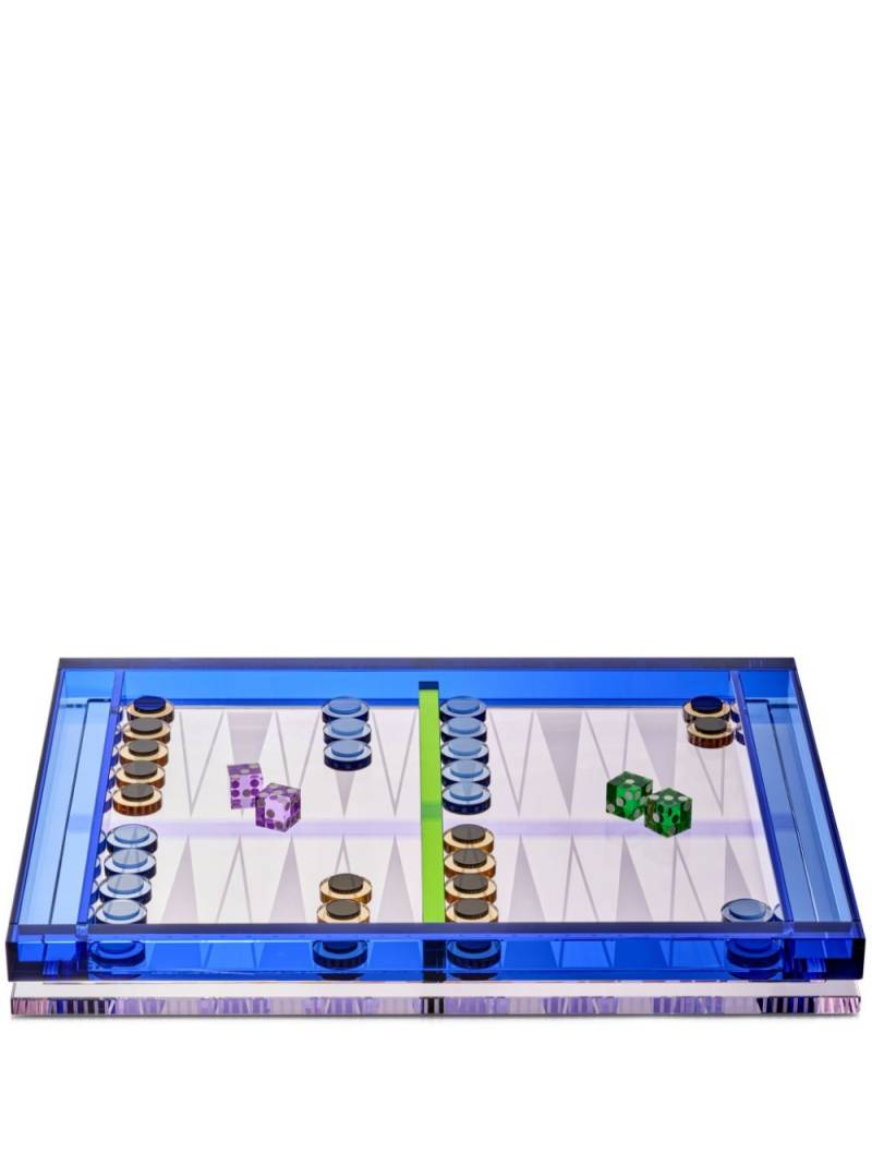 Reflections Copenhagen crystal backgammon set - Blue von Reflections Copenhagen