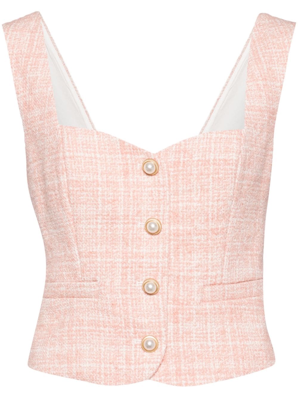 Reformation Amora tweed vest - Pink von Reformation