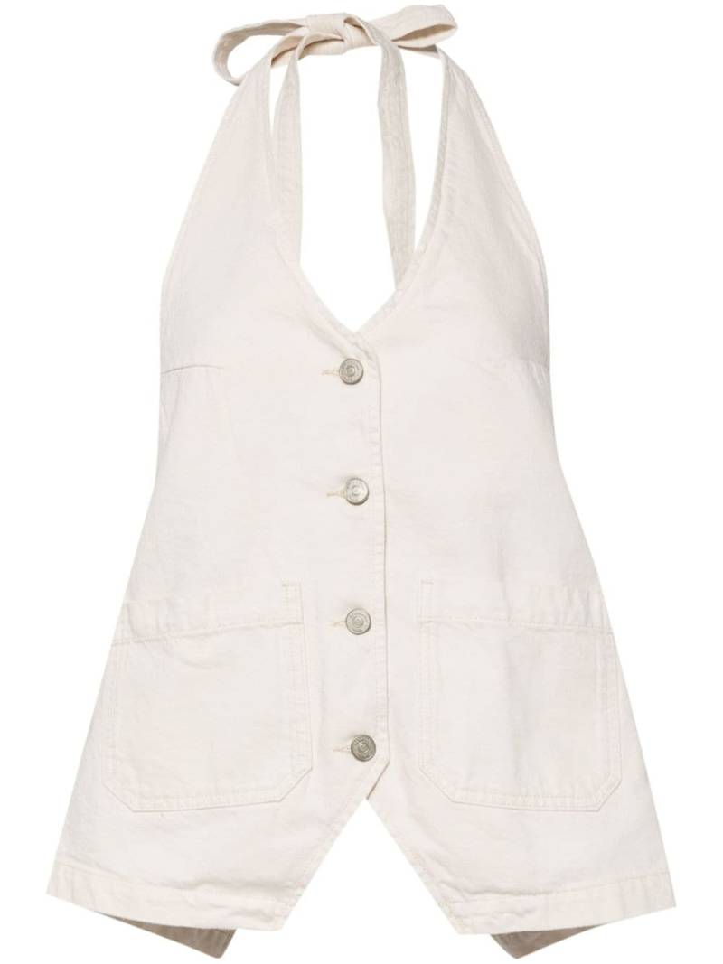 Reformation Brittany denim halter top - Neutrals von Reformation