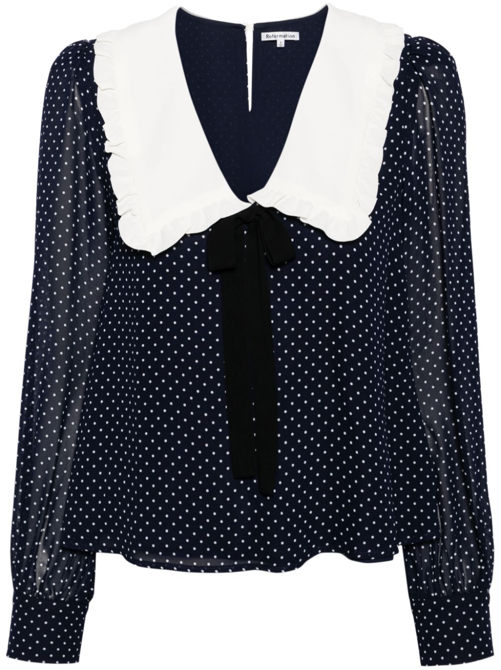 Reformation Edalene polka dot blouse - Blue von Reformation