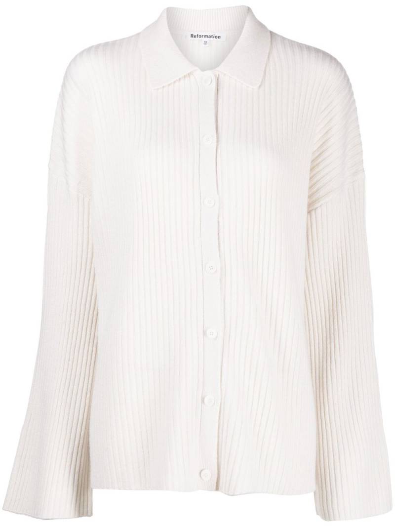 Reformation Fantino cashmere collared cardigan - White von Reformation