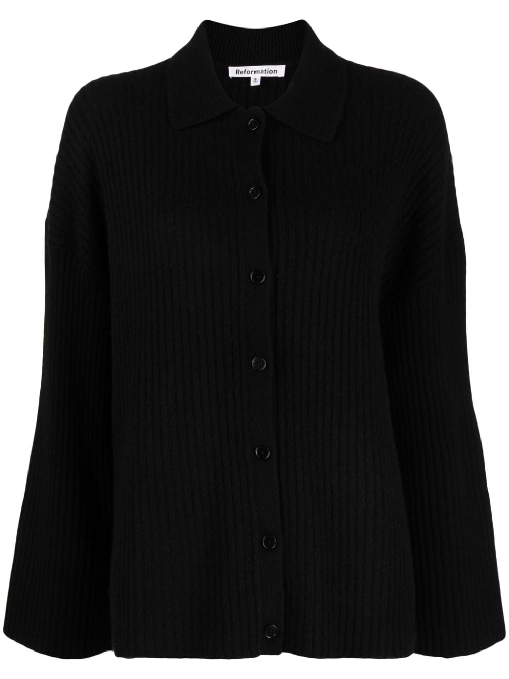 Reformation Fantino ribbed-knit cashmere cardigan - Black von Reformation