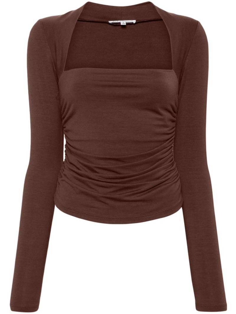 Reformation Laurel ruched long-sleeve top - Brown von Reformation