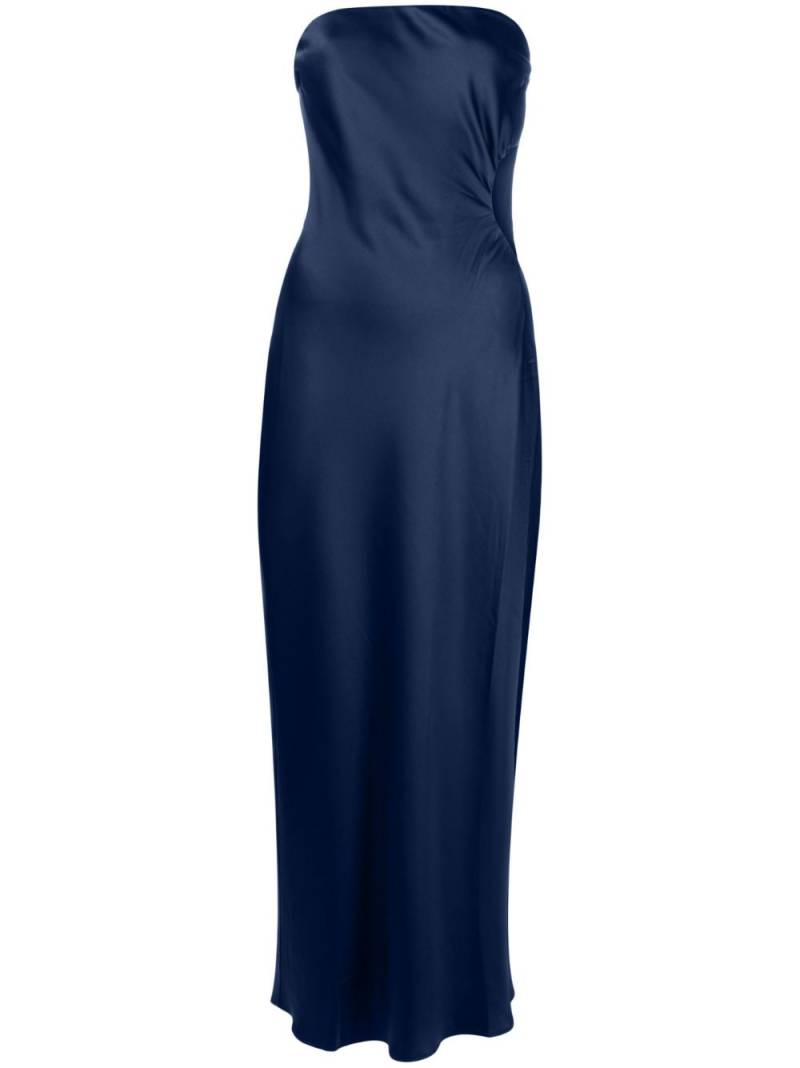 Reformation Nevaeh strapless satin midi dress - Blue von Reformation