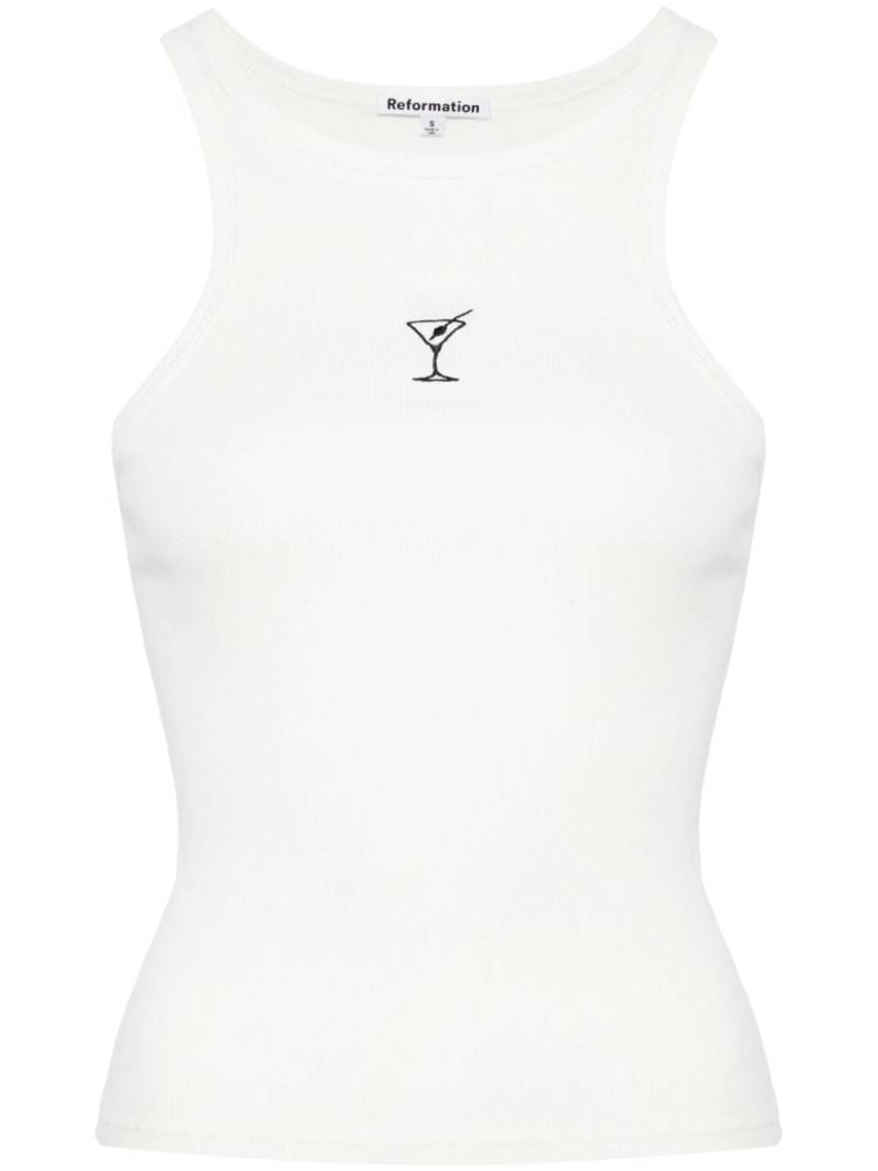 Reformation Nova embroidered tank top - White von Reformation