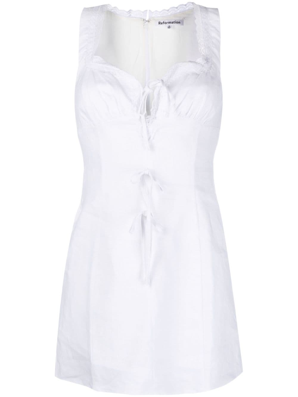 Reformation Reia linen minidress - White von Reformation