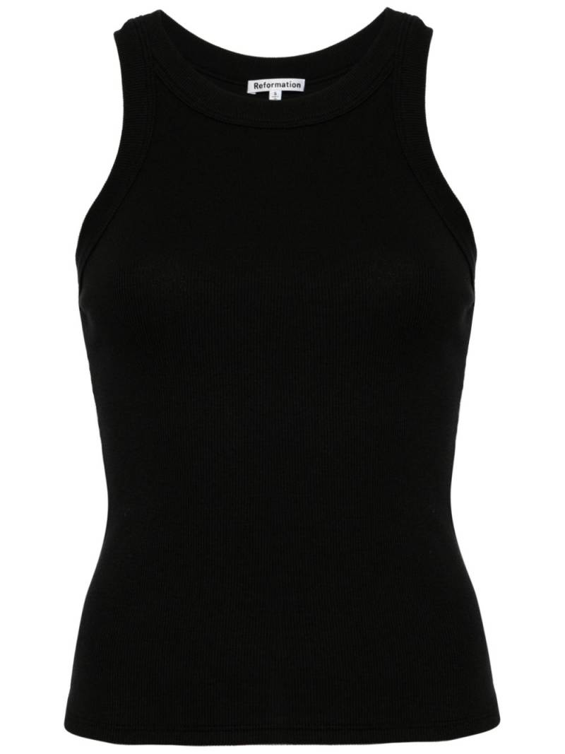 Reformation Tasha ribbed tank top - Black von Reformation