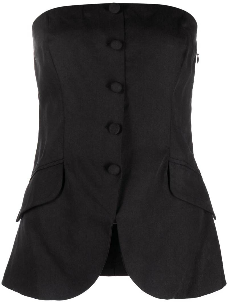 Reformation Tonya strapless blazer top - Black von Reformation