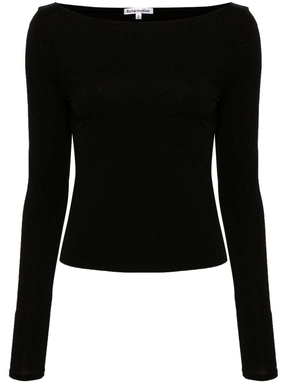 Reformation Wiley boat-neck top - Black von Reformation