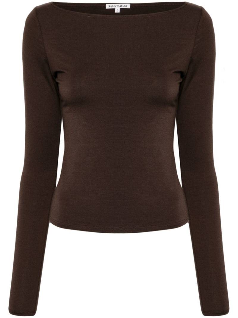 Reformation Wiley boat-neck top - Brown von Reformation