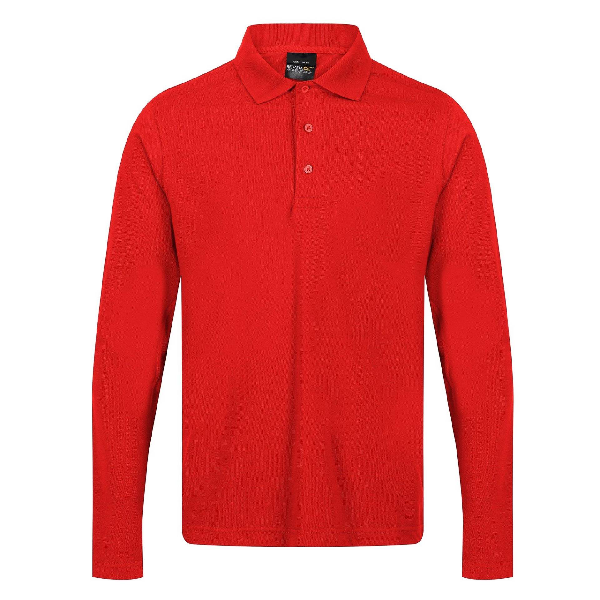 Regatta - Pro Poloshirt Langärmlig, für Herren, Rot Bunt, Größe 4XL von Regatta