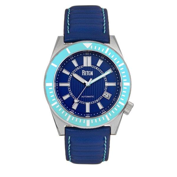 Francis Uhr Mit Lederband Und Datum Herren Blau ONE SIZE von Reign