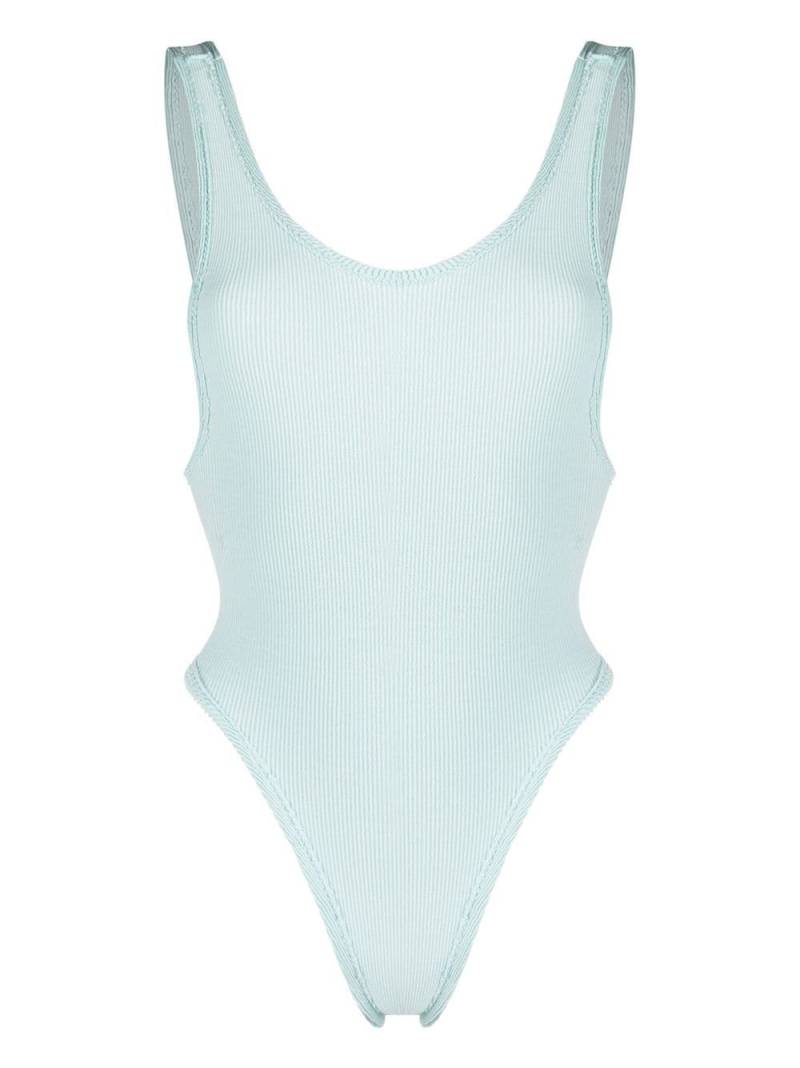 Reina Olga ribbed-detail open back swimsuit - Blue von Reina Olga