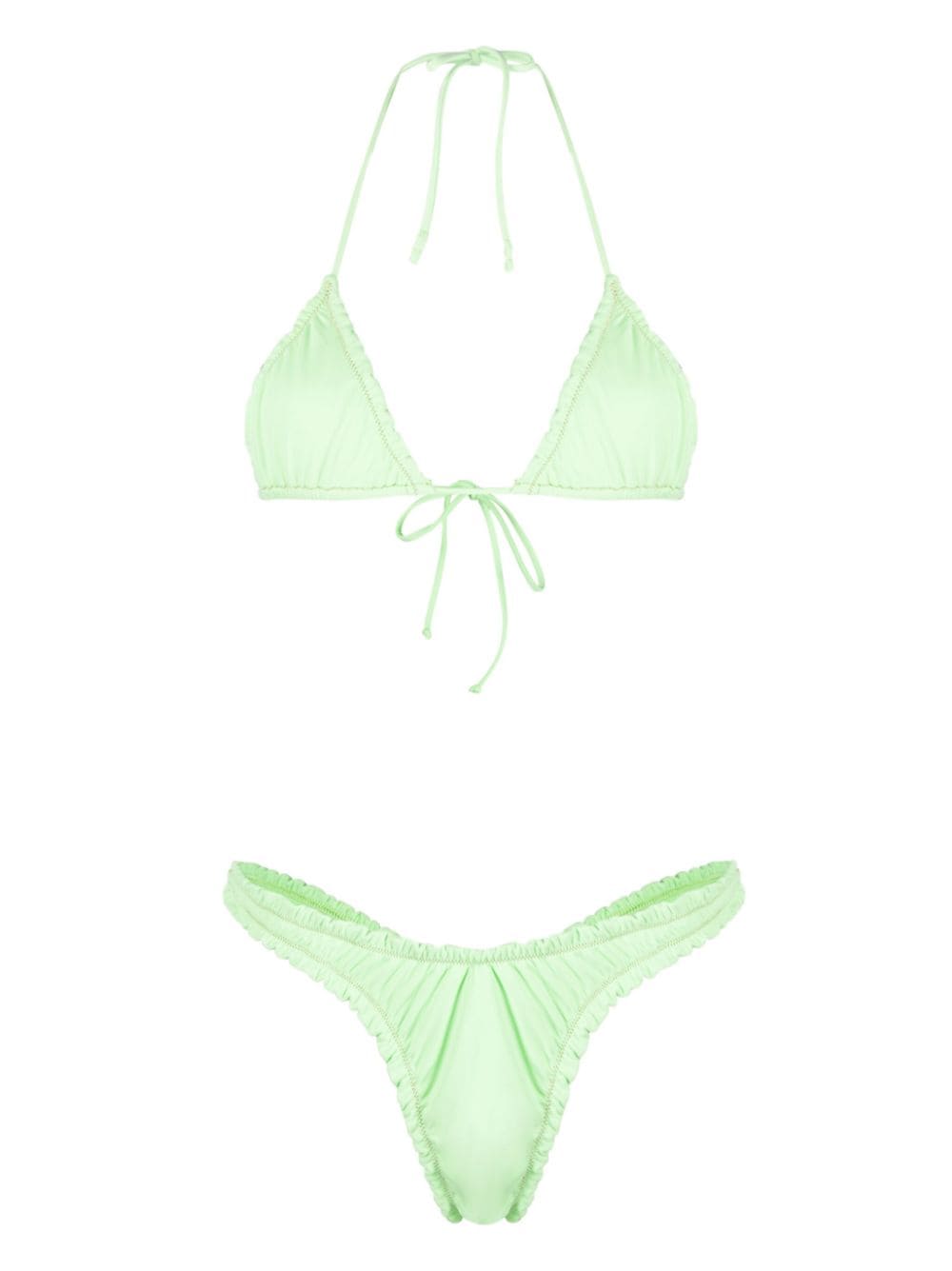 Reina Olga thong-style halterneck bikini set - Green