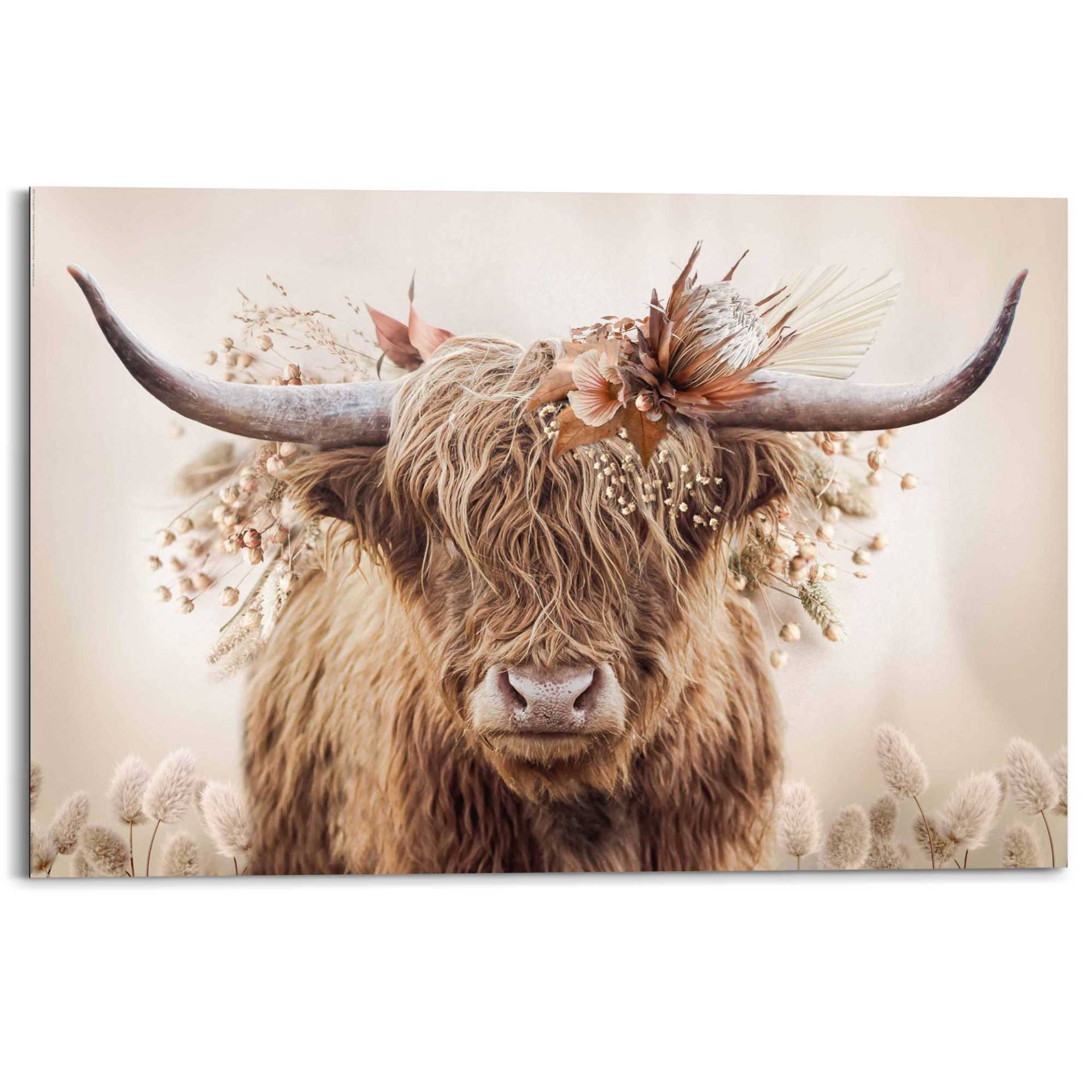 Reinders! Deco-Panel »Highlander in Blumen« von Reinders!